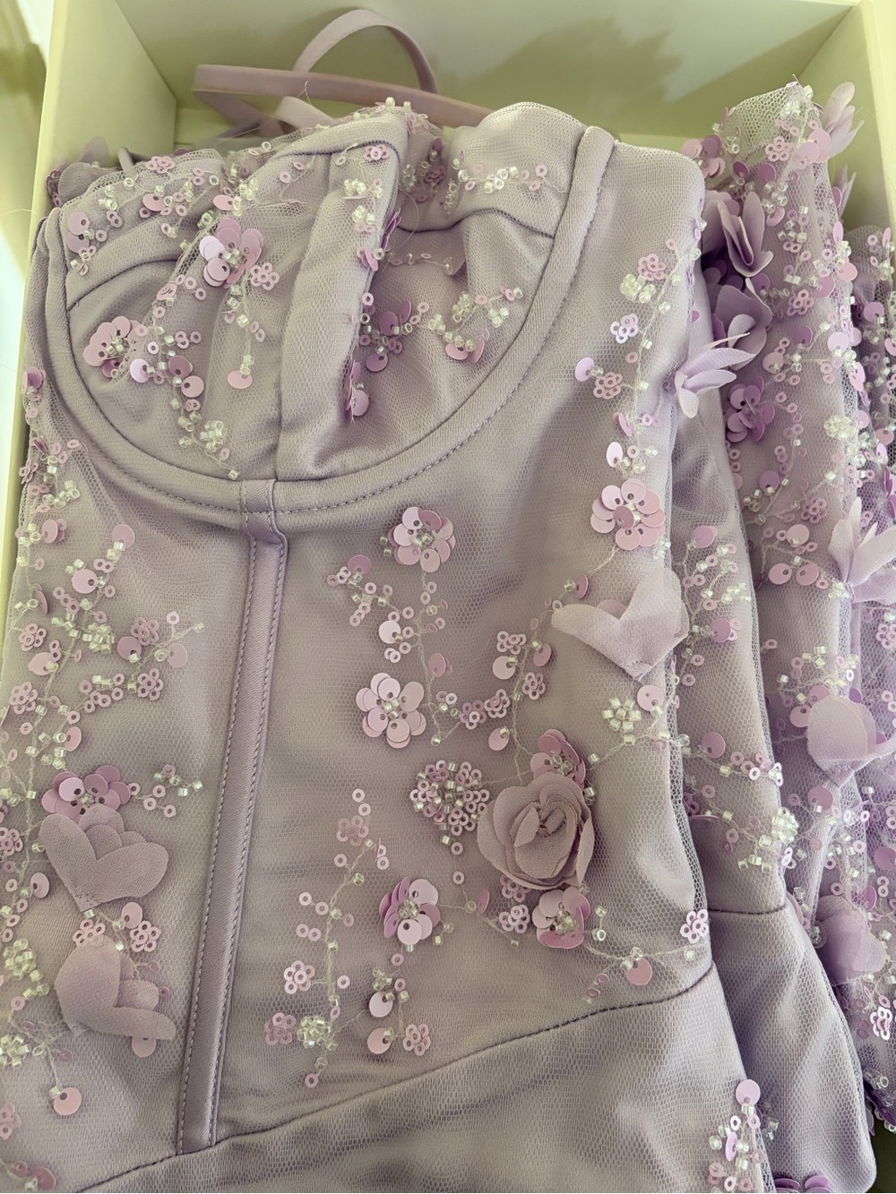 Women's Embellished Lilac Corset Dress - Picture 1 of 6